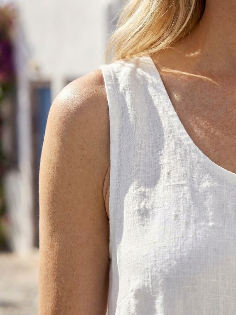 Ismera | Ärmelloses Rundhals-Relaxed-Midi-Kleid