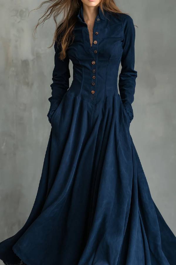 Maxikleid mit Hemdkragen