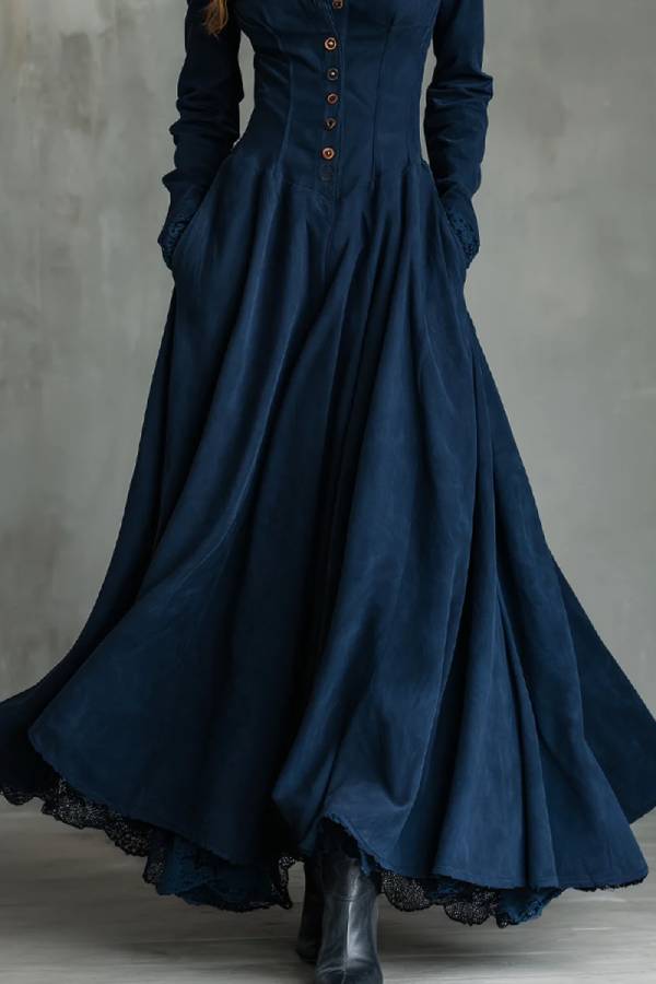 Maxikleid mit Hemdkragen