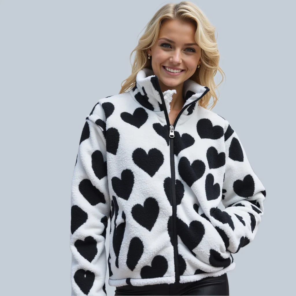 Wendbare Jacke mit Herzchen