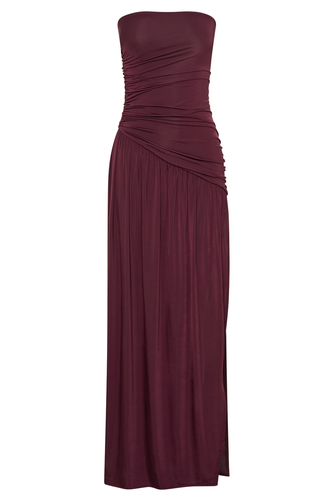 Gerafftes Abendkleid in Bordeaux