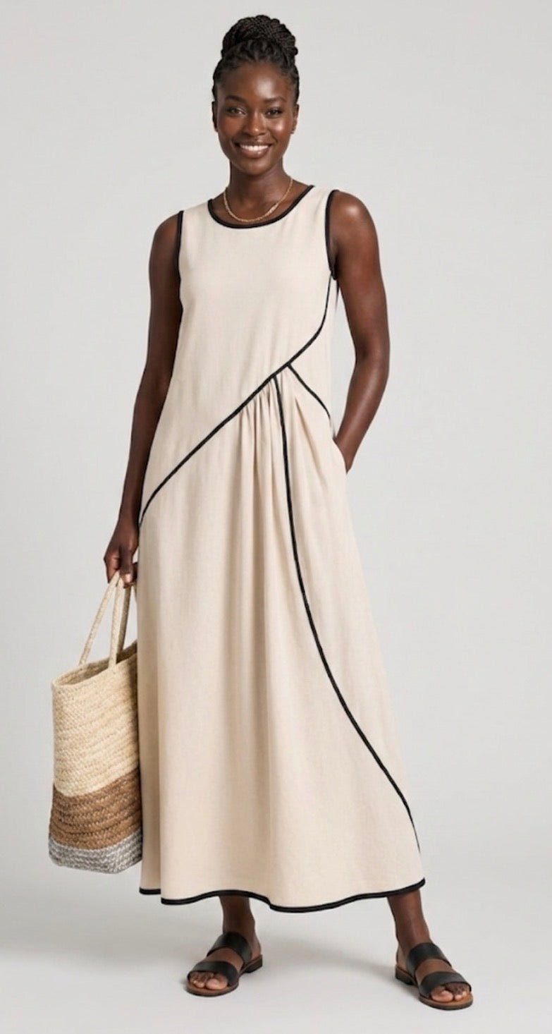 Soleia | Ärmelloses Maxikleid mit Rundhalsausschnitt