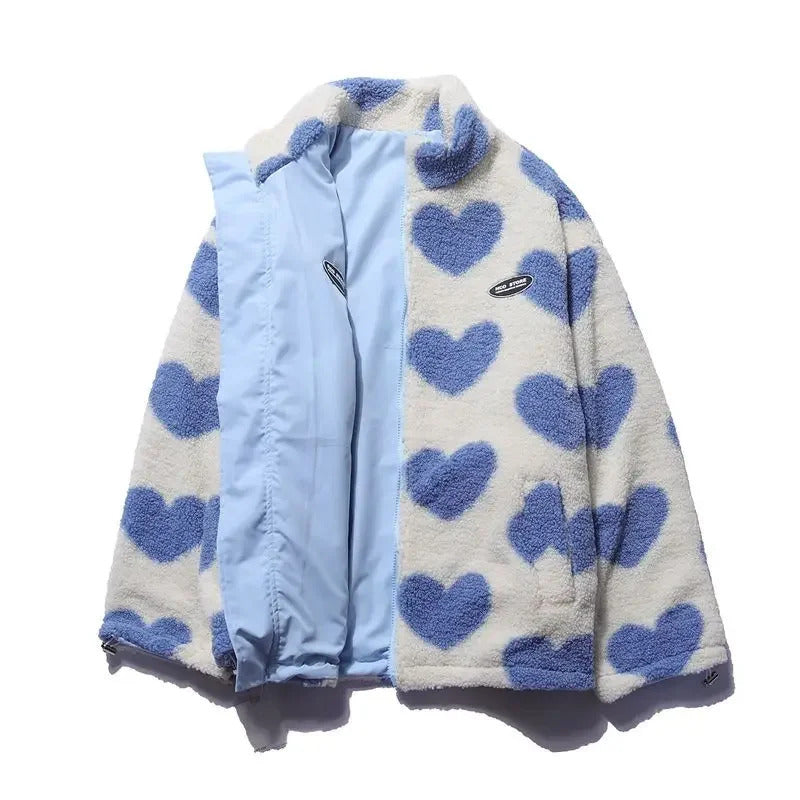 Reversible jacket with hearts