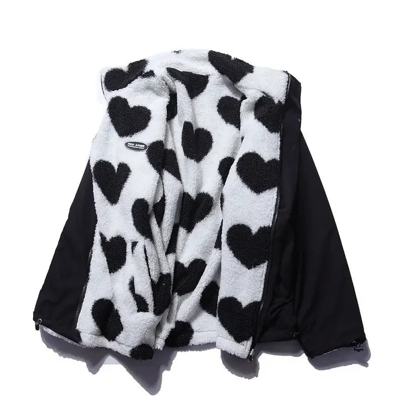 Wendbare Jacke mit Herzchen