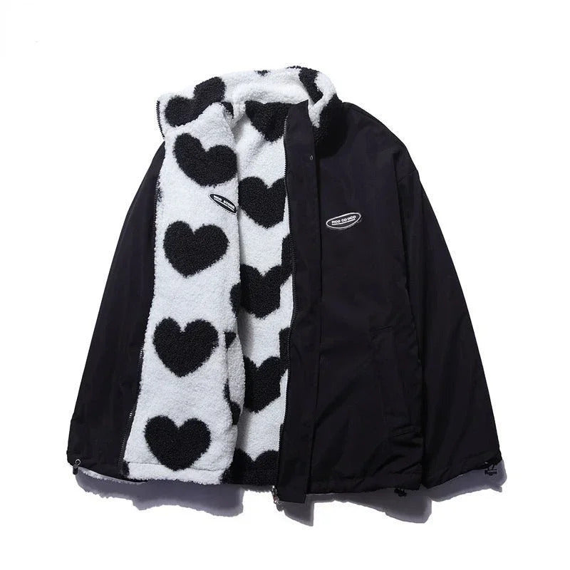 Wendbare Jacke mit Herzchen