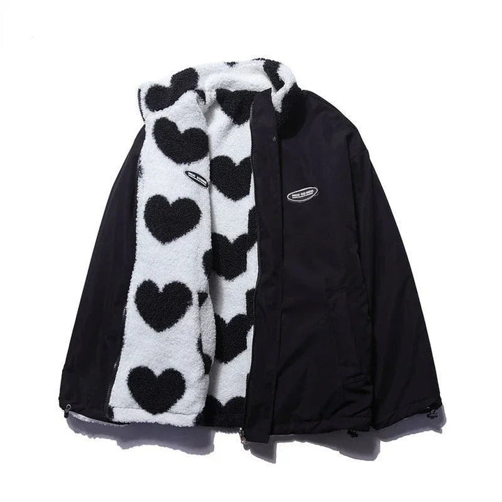 Wendbare Jacke mit Herzchen