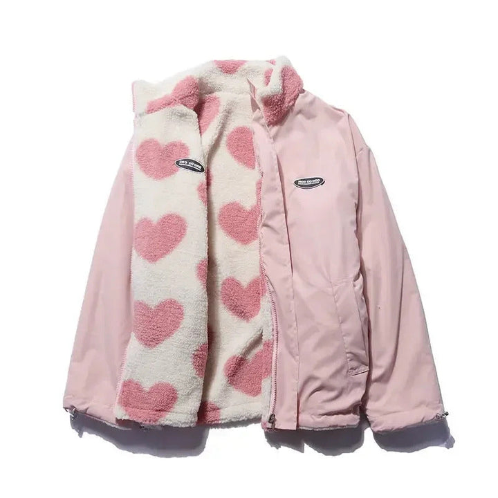 Wendbare Jacke mit Herzchen