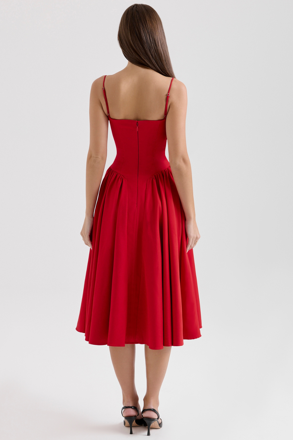 Maxikleid aus gerafftem Satin