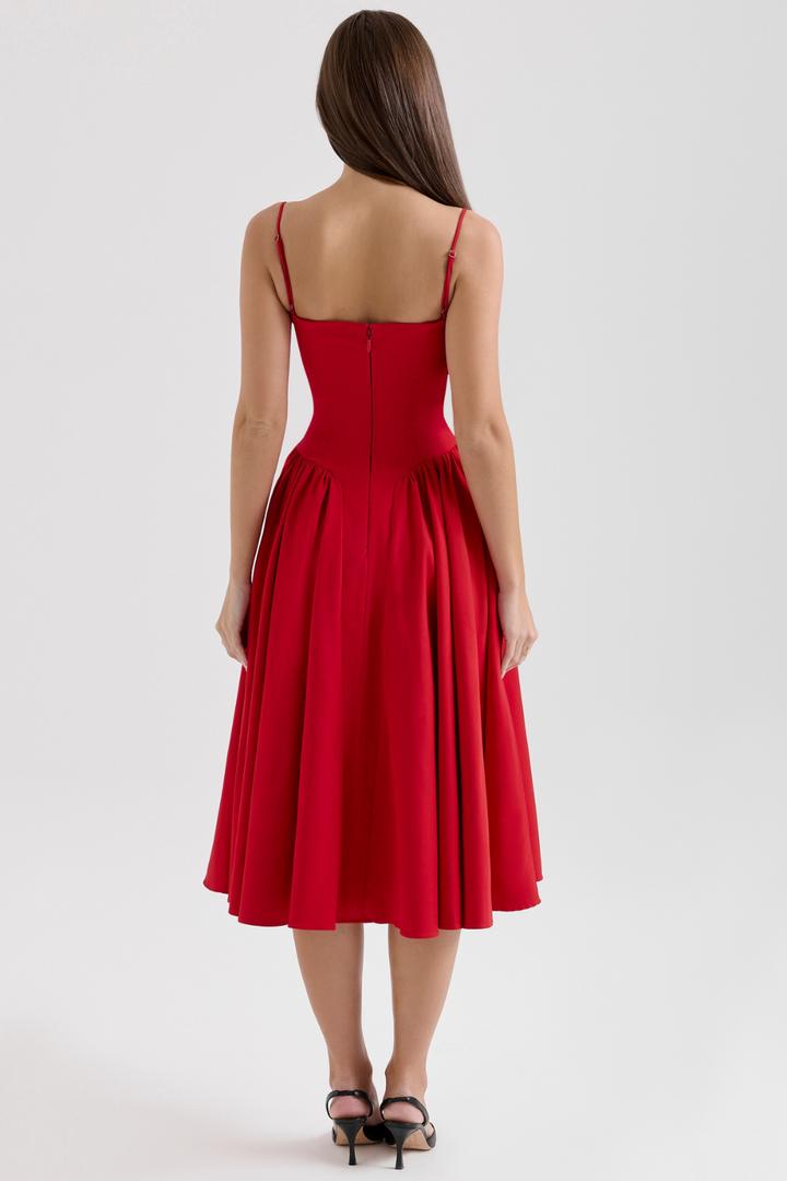 Maxikleid aus gerafftem Satin