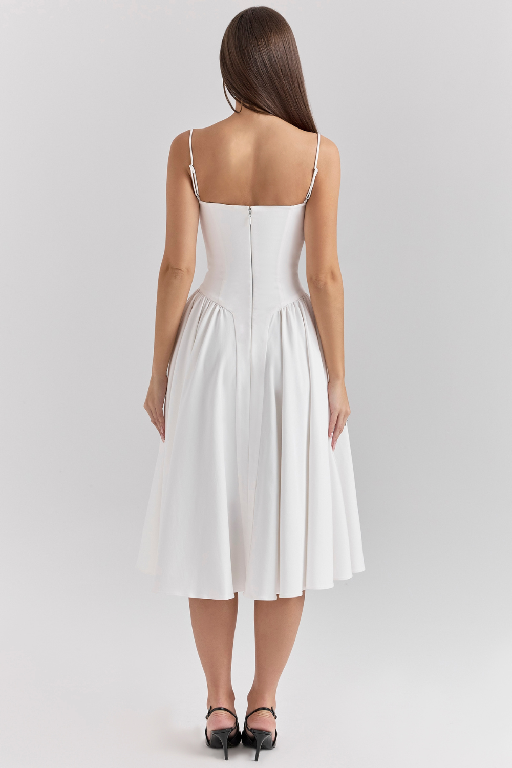 Maxikleid aus gerafftem Satin