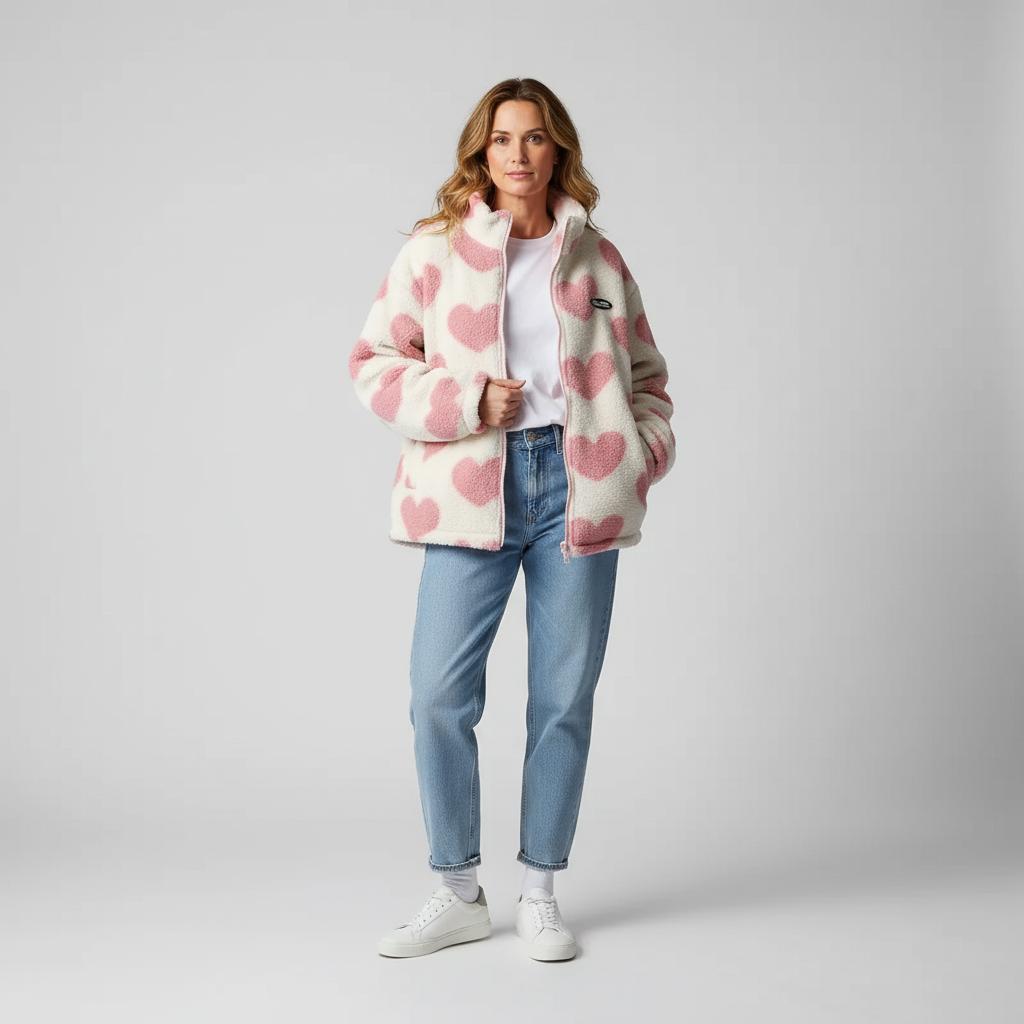 Wendbare Jacke mit Herzchen