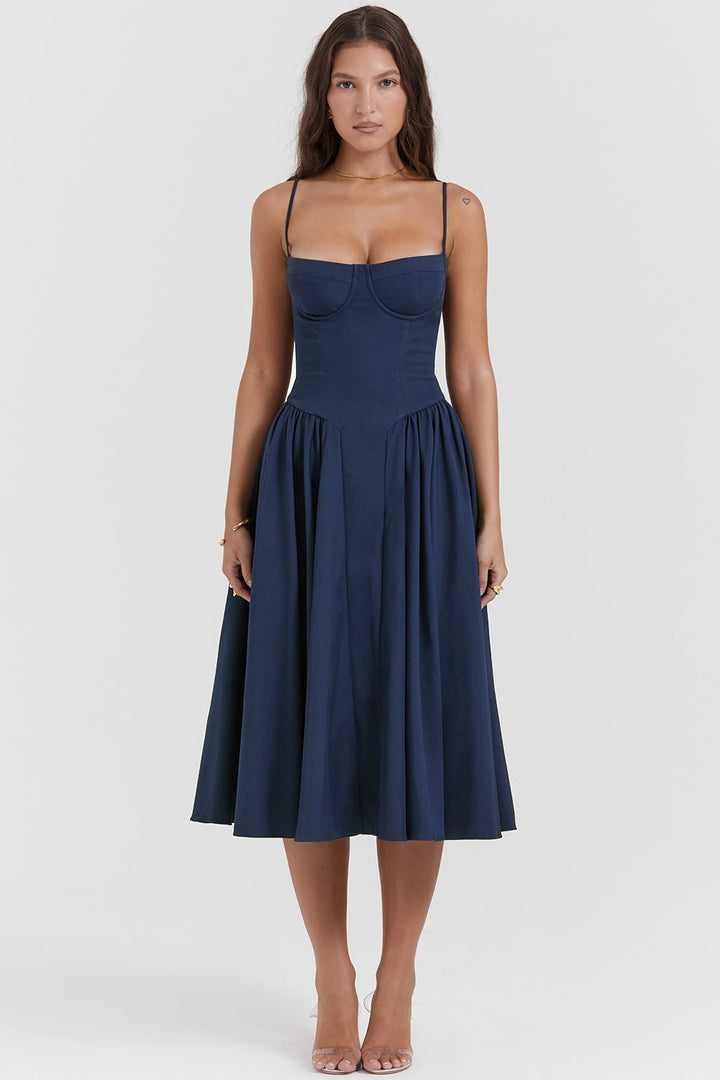 Maxikleid aus gerafftem Satin