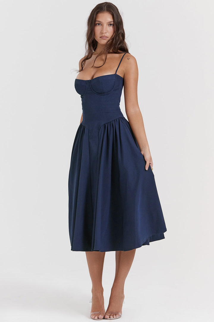 Maxikleid aus gerafftem Satin
