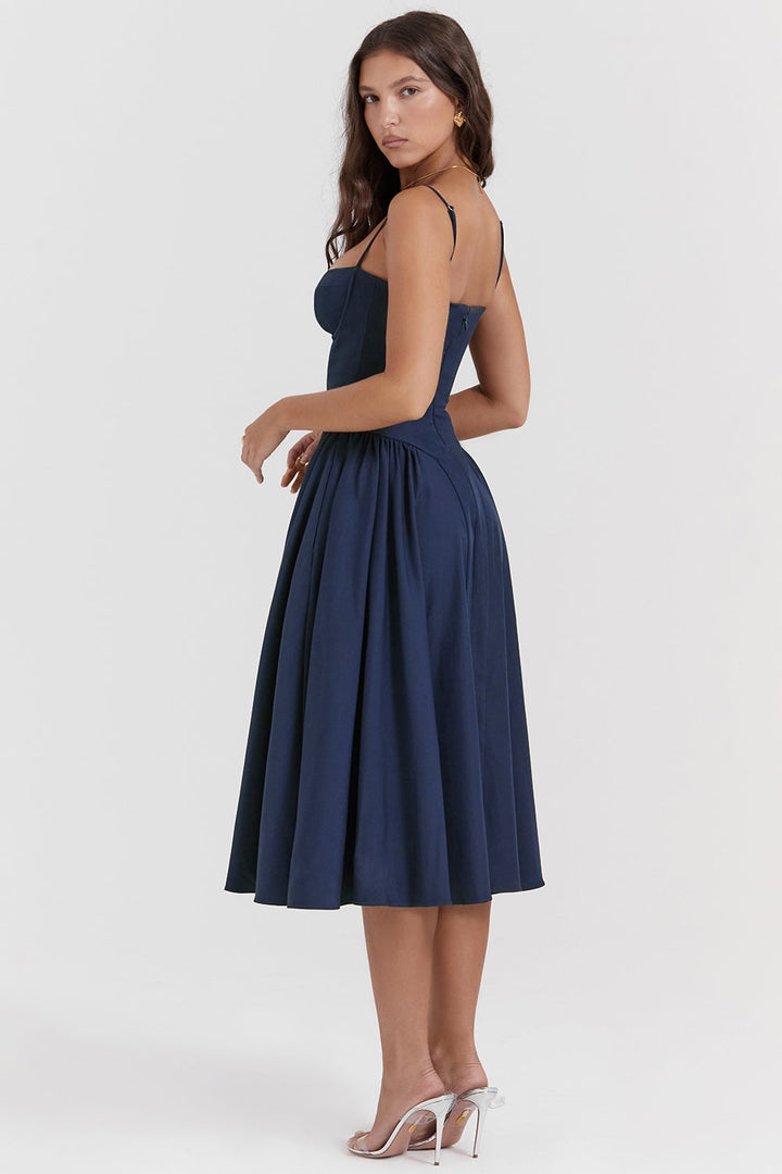 Maxikleid aus gerafftem Satin