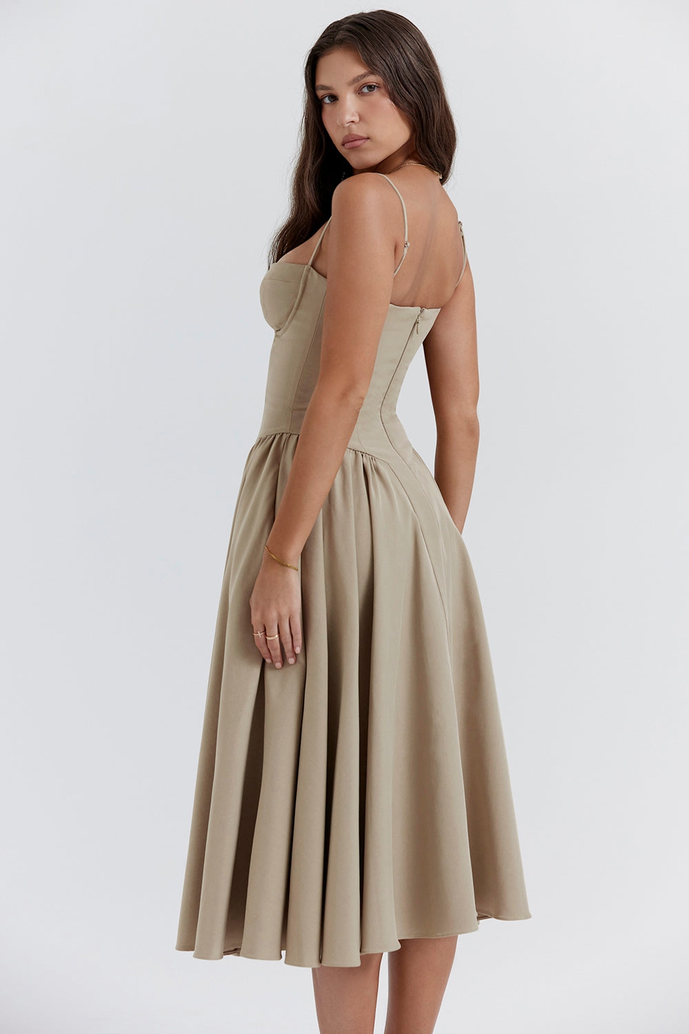 Maxikleid aus gerafftem Satin