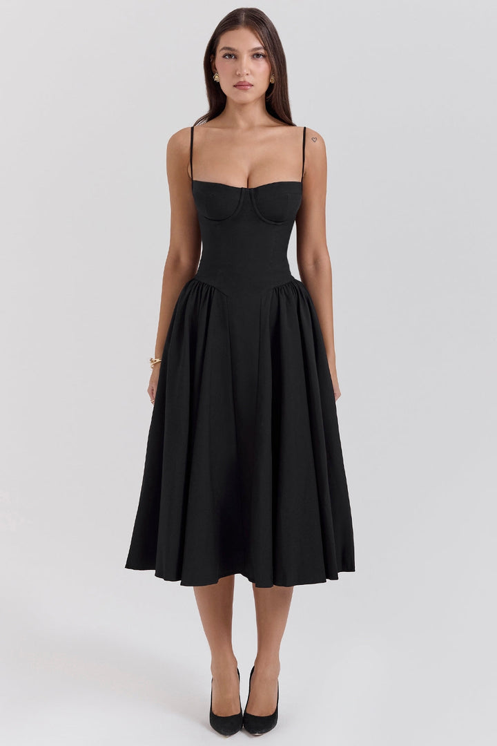 Maxikleid aus gerafftem Satin