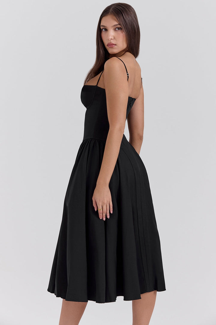 Maxikleid aus gerafftem Satin