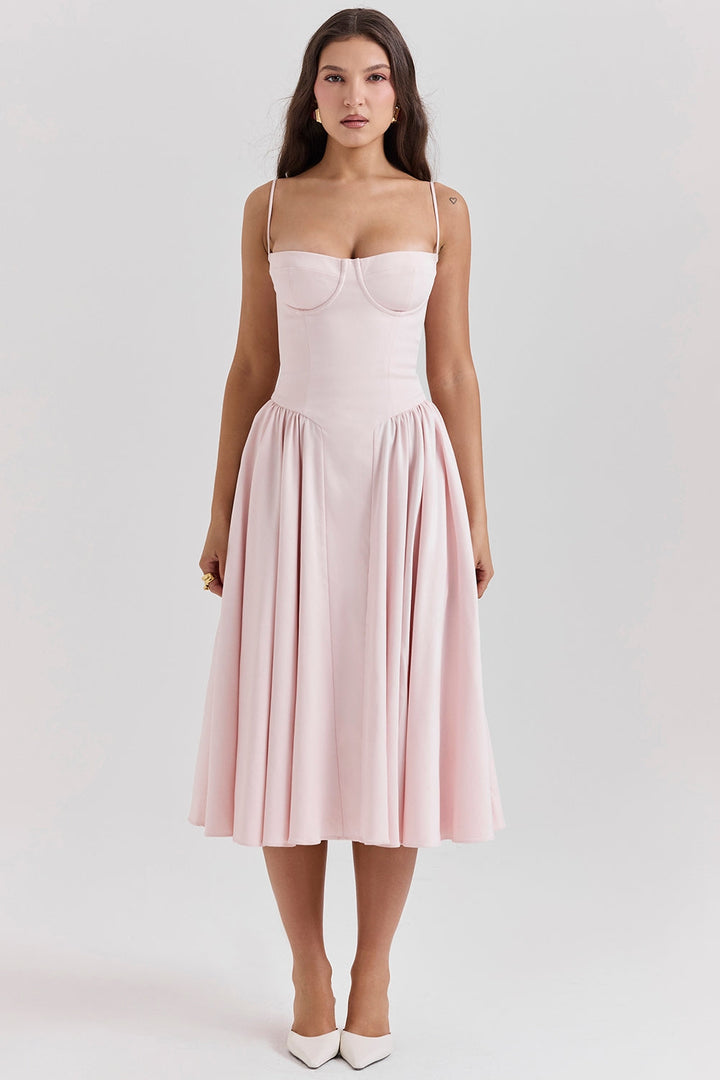 Maxikleid aus gerafftem Satin
