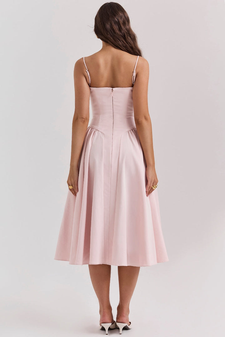 Maxikleid aus gerafftem Satin